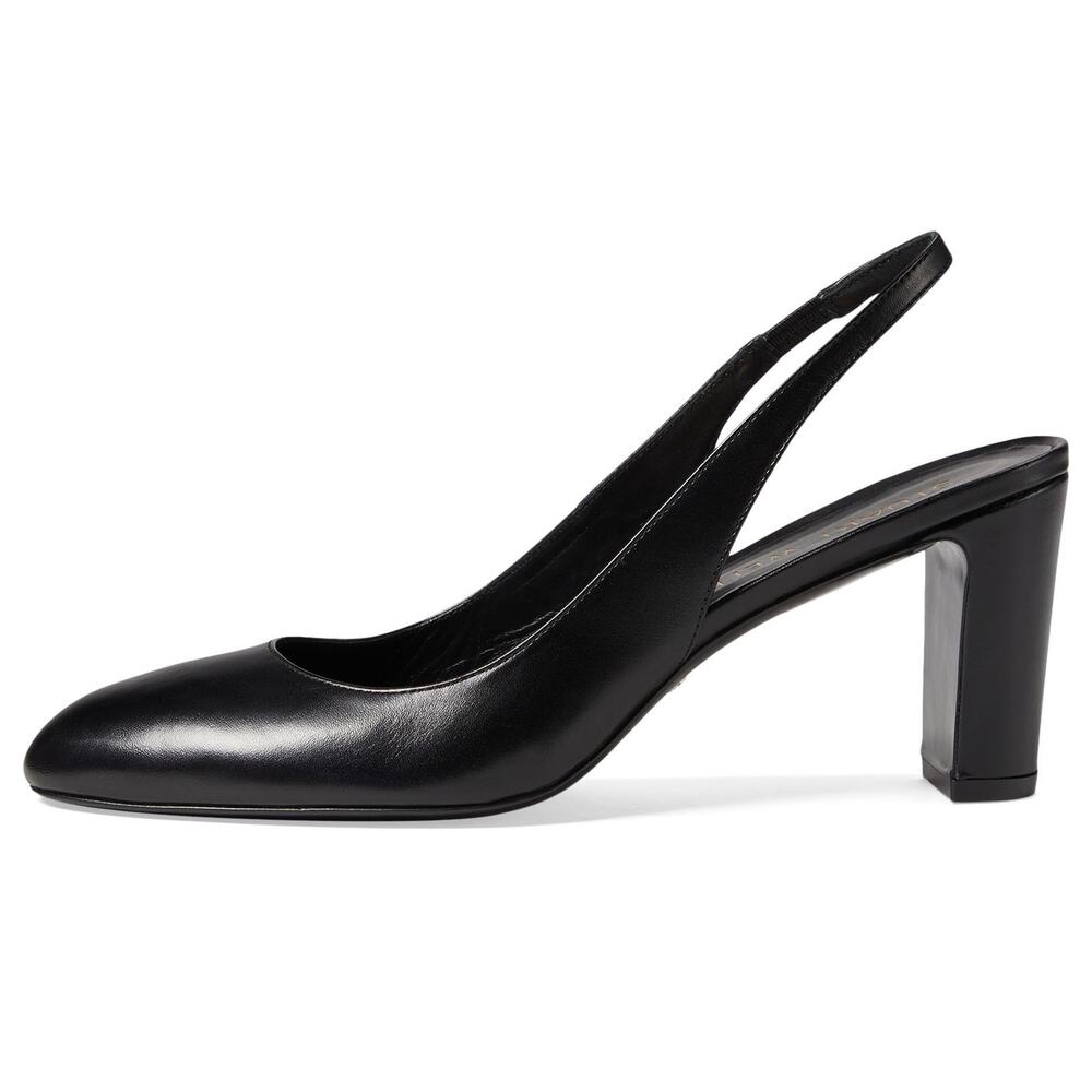 Stuart Weitzman Women's Vida 75 Slingback Pump, Black, 10 - Picture 4 of 5